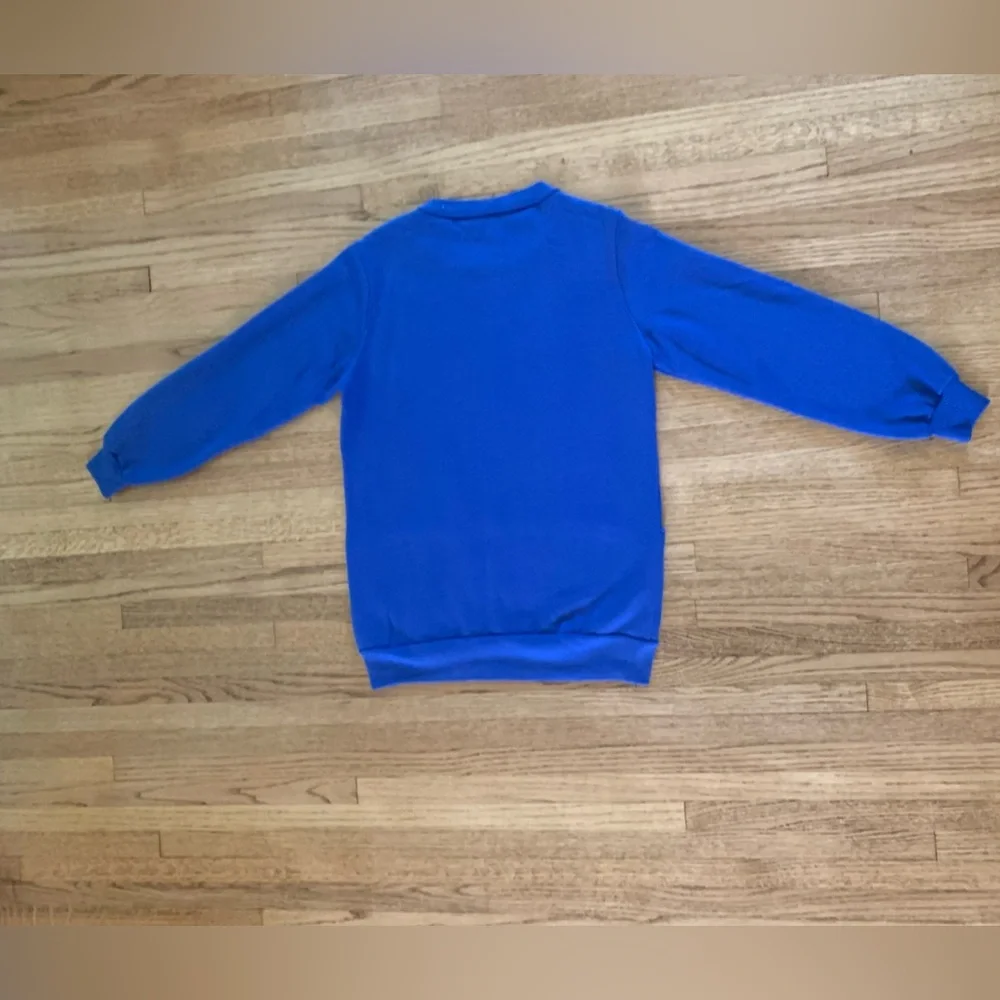 Vintage 80s Royal Blue Dolman Crewneck Tunic - Picture 9 of 10